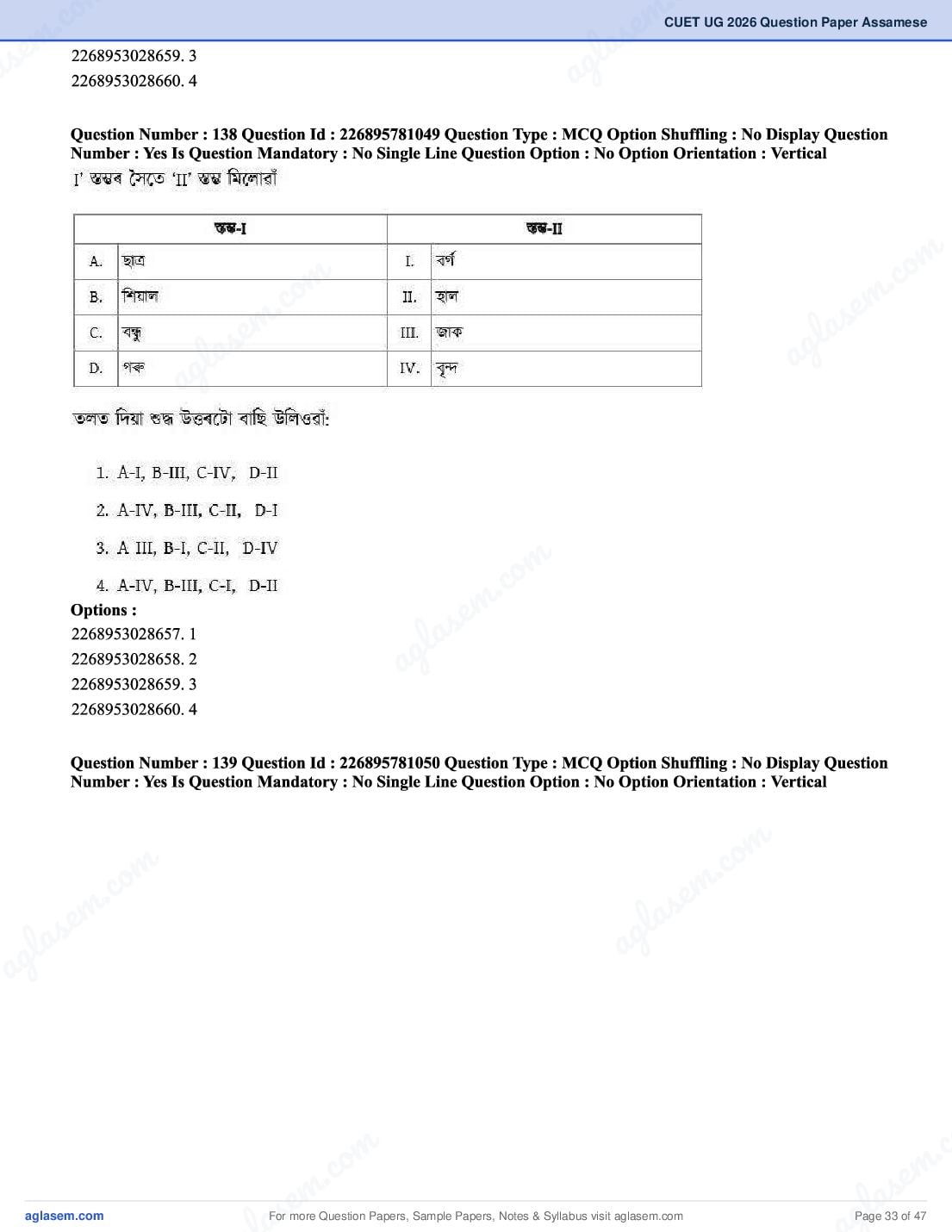 CUET 2026 Question Paper PDF (37 Subjects) with Answer Key