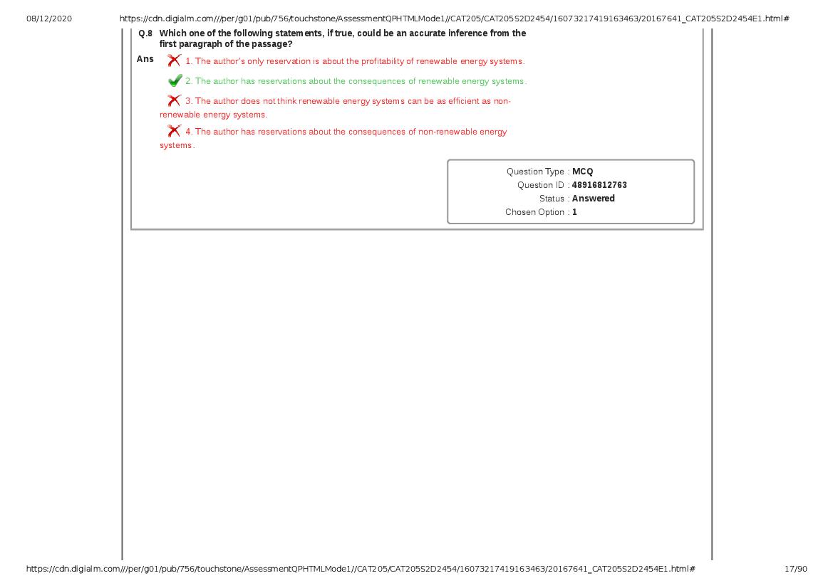 CAT 2020 Question Paper PDF with Answer Key (Slots 2 and 3)