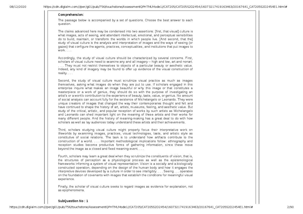 CAT 2020 Question Paper PDF with Answer Key (Slots 2 and 3)