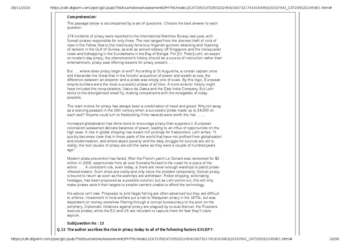 CAT 2020 Question Paper PDF with Answer Key (Slots 2 and 3)