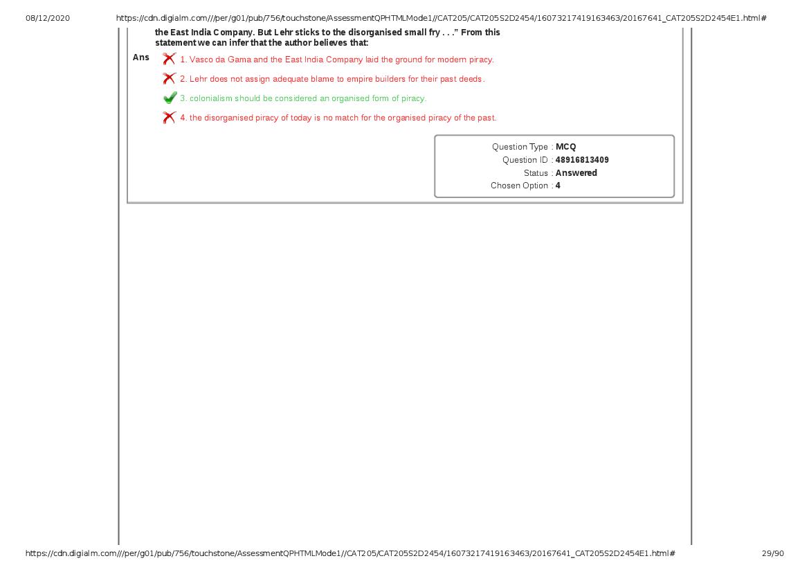 CAT 2020 Question Paper PDF with Answer Key (Slots 2 and 3)