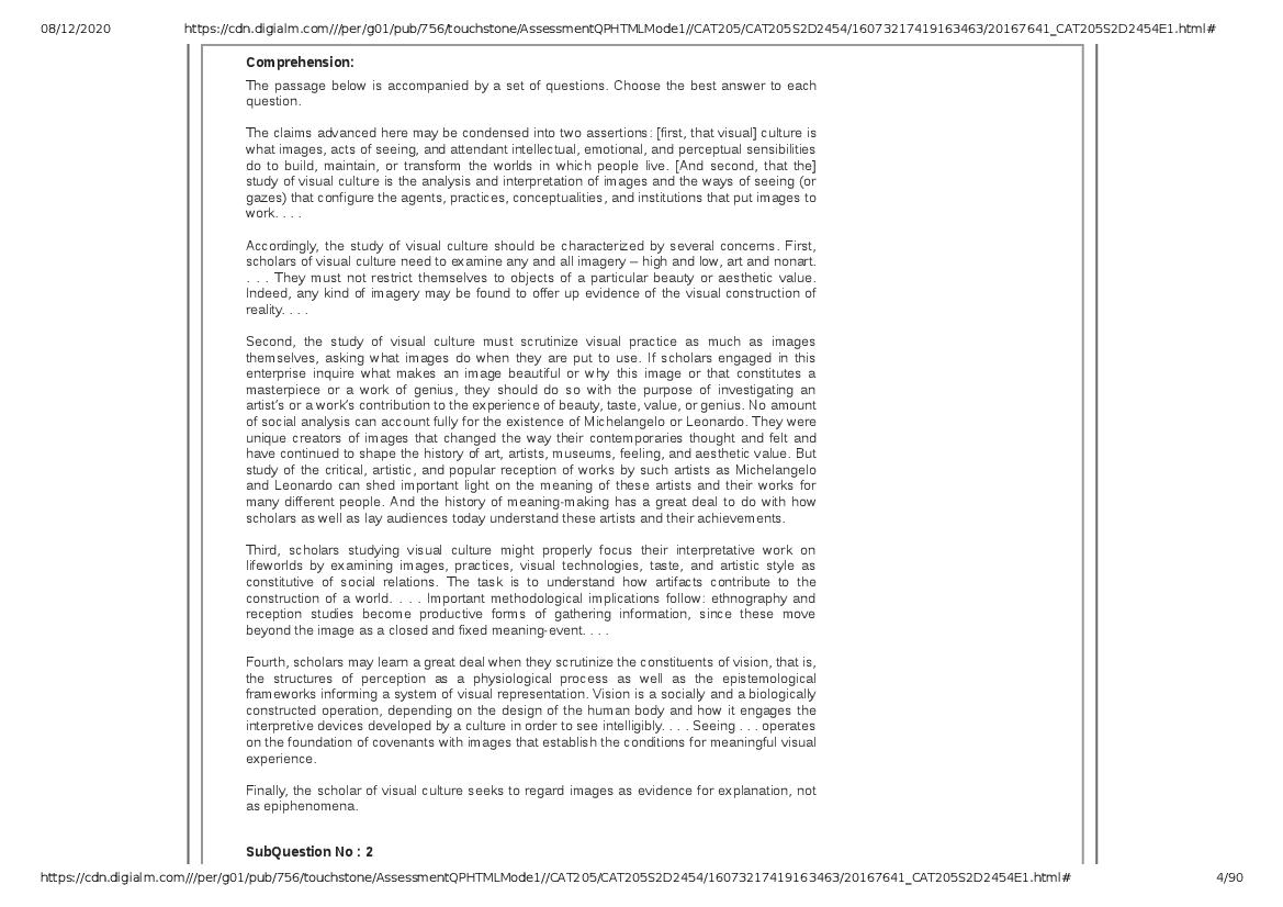 CAT 2020 Question Paper PDF with Answer Key (Slots 2 and 3)