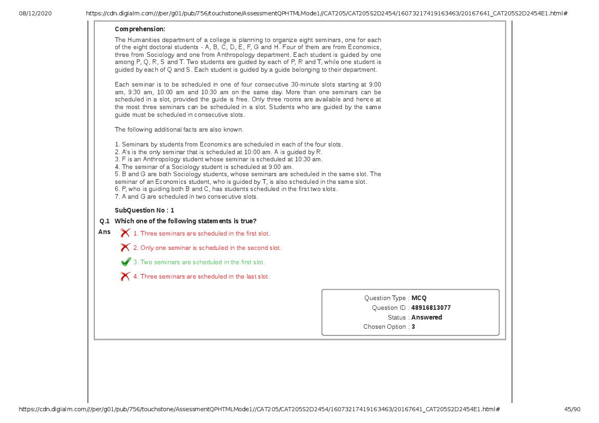 CAT 2020 Question Paper PDF with Answer Key (Slots 2 and 3)