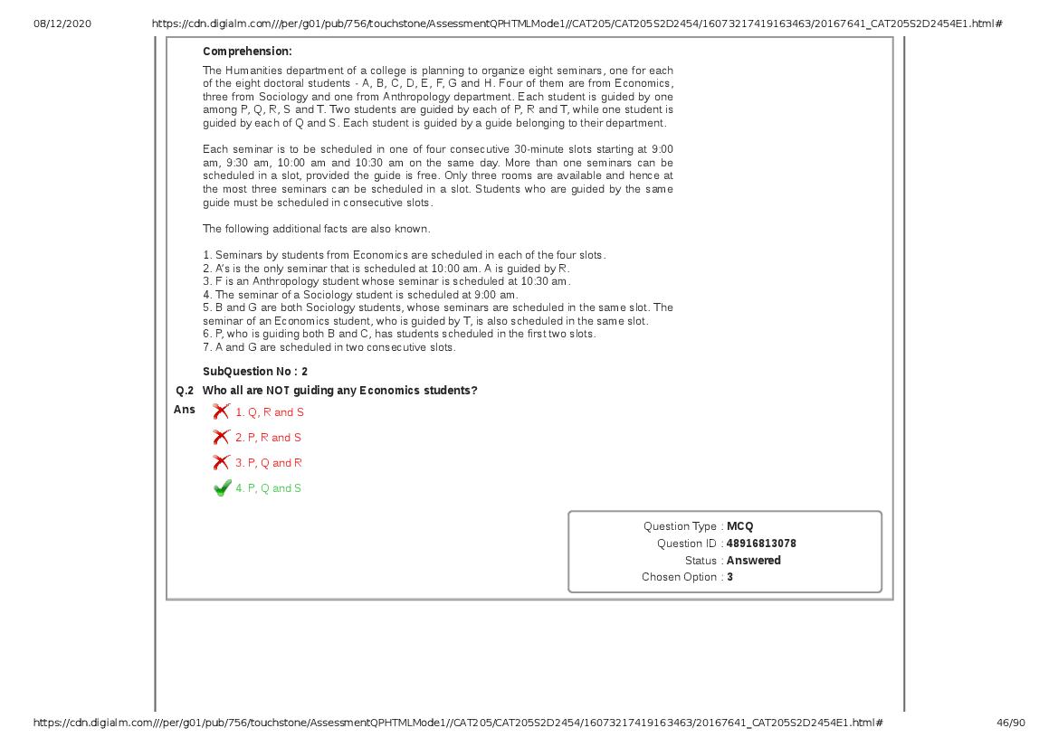 CAT 2020 Question Paper PDF with Answer Key (Slots 2 and 3)