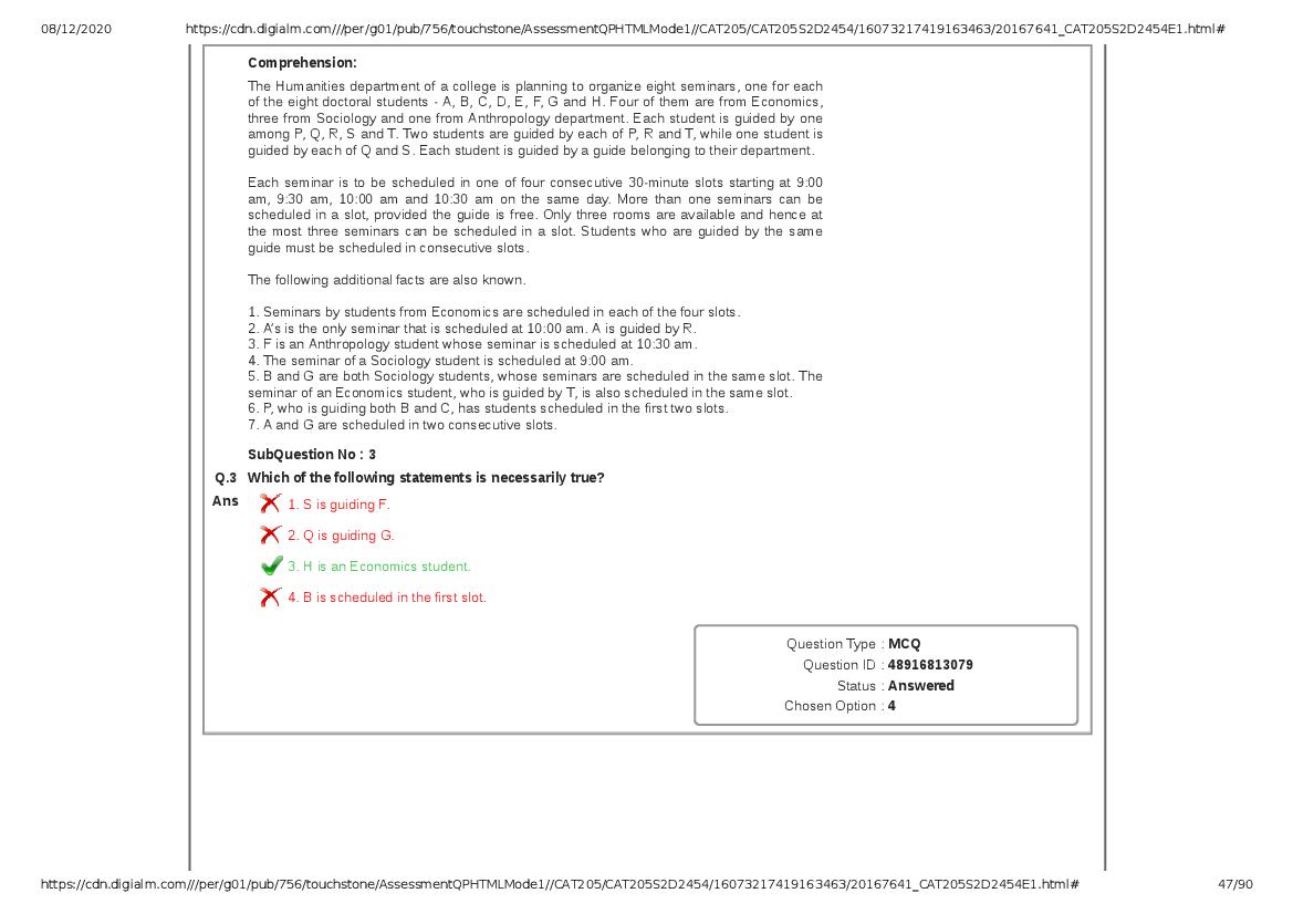 CAT 2020 Question Paper PDF with Answer Key (Slots 2 and 3)