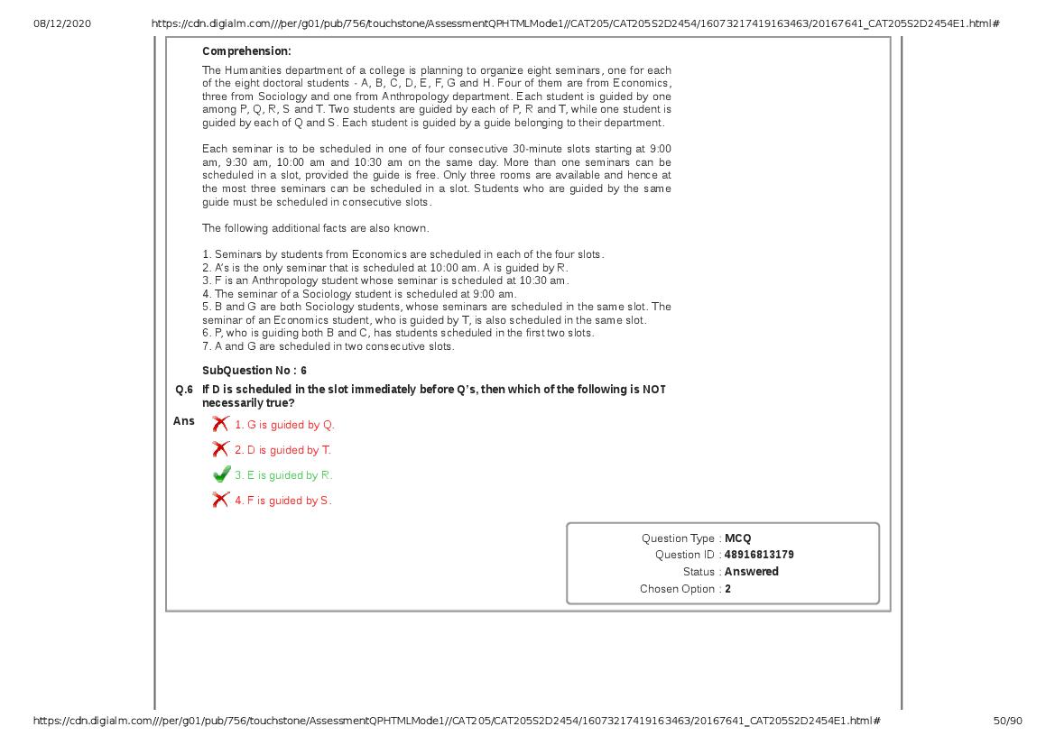 CAT 2020 Question Paper PDF with Answer Key (Slots 2 and 3)