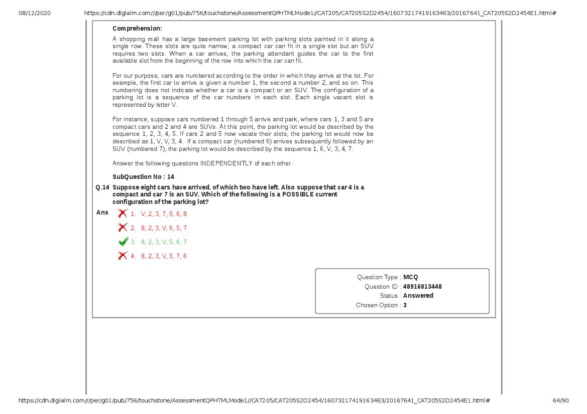 CAT 2020 Question Paper PDF with Answer Key (Slots 2 and 3)