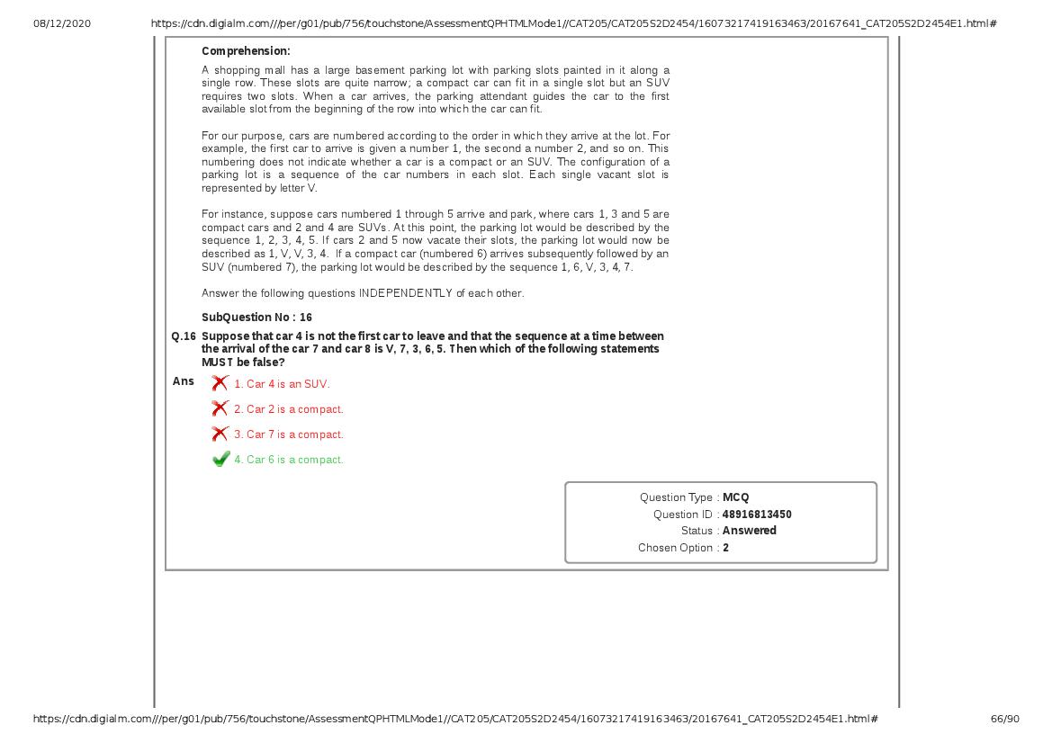 CAT 2020 Question Paper PDF with Answer Key (Slots 2 and 3)