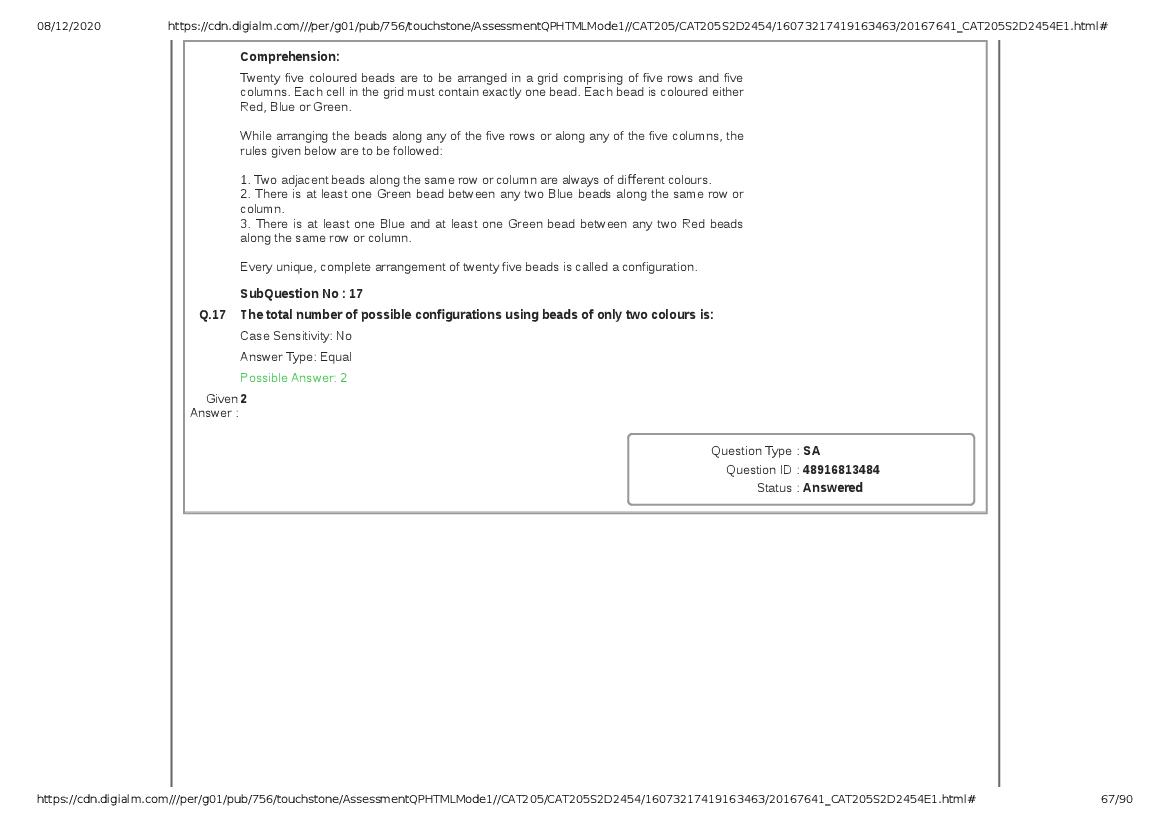 CAT 2020 Question Paper PDF with Answer Key (Slots 2 and 3)