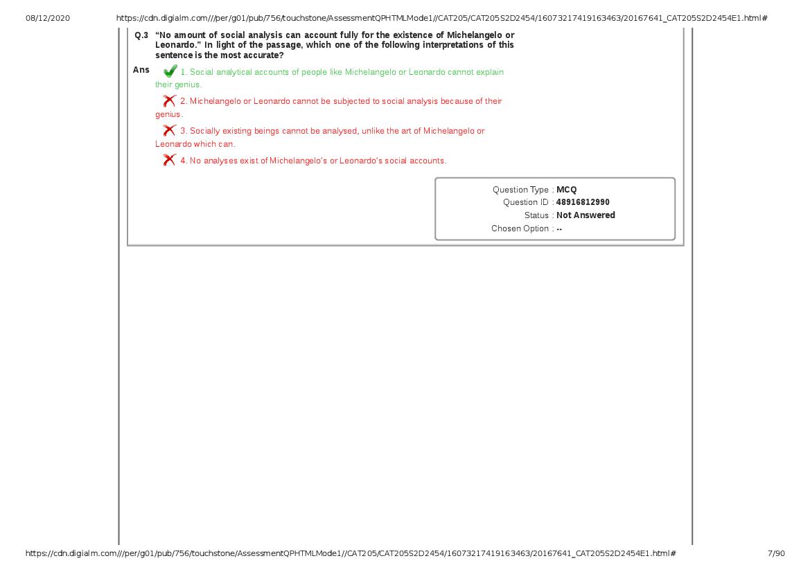 CAT 2020 Question Paper PDF with Answer Key (Slots 2 and 3)