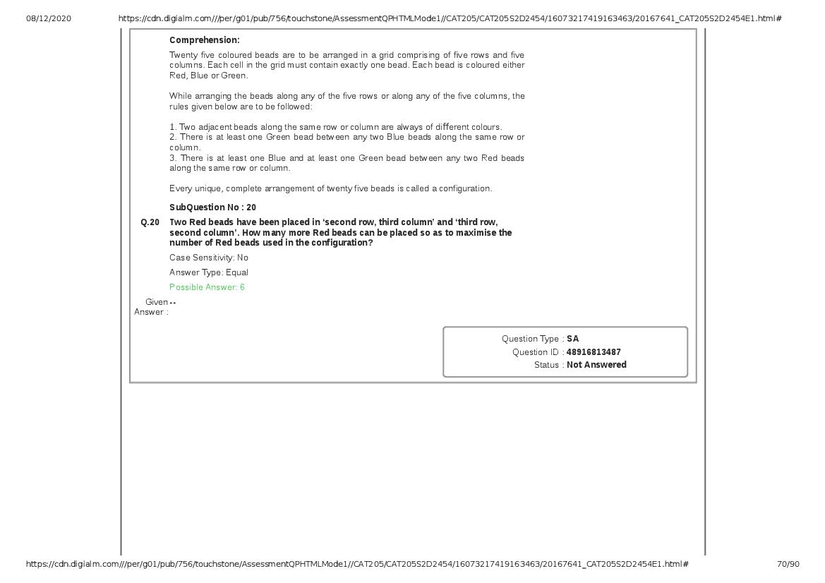 CAT 2020 Question Paper PDF with Answer Key (Slots 2 and 3)