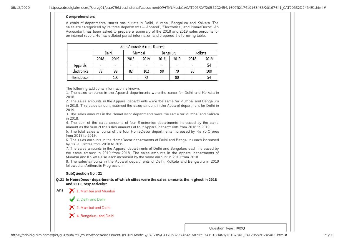 CAT 2020 Question Paper PDF with Answer Key (Slots 2 and 3)