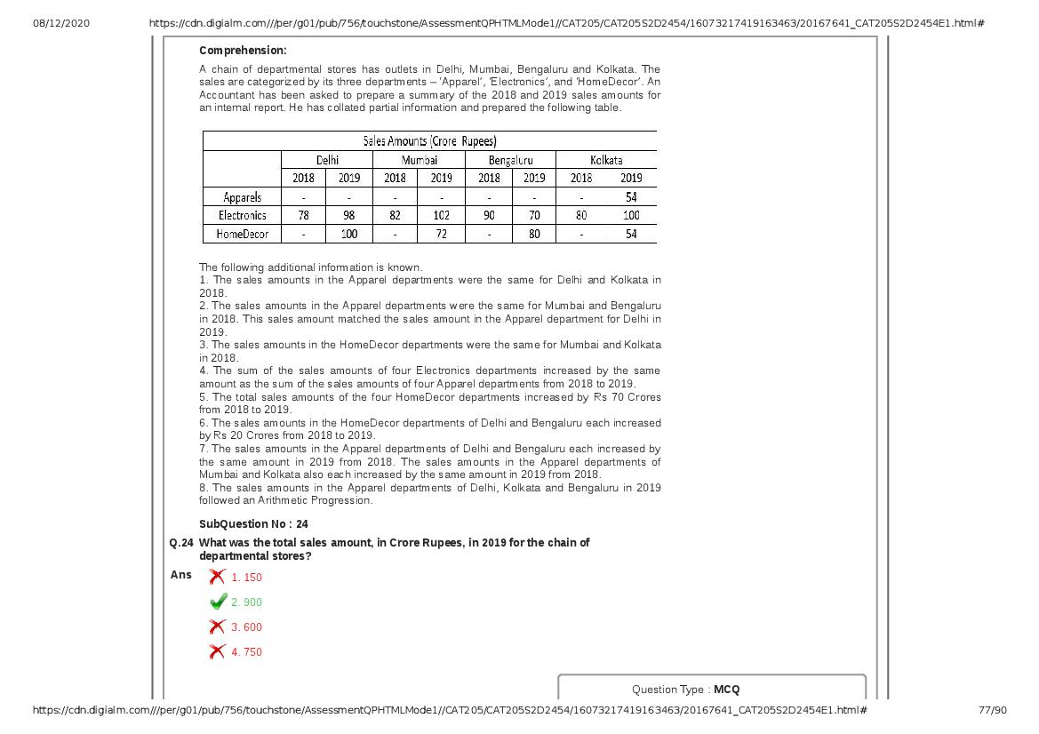 CAT 2020 Question Paper PDF with Answer Key (Slots 2 and 3)