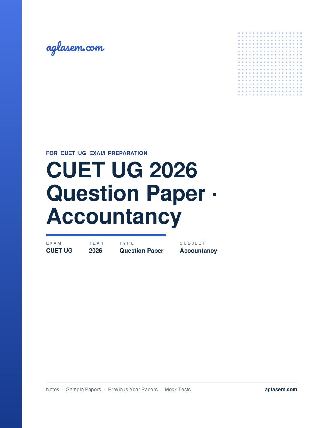 CUET UG 2026 Question Paper Accountancy - Page 1 of 55
