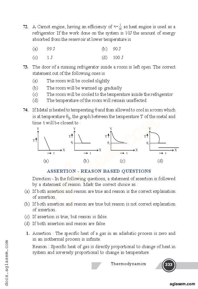 Class 11 Physics Notes for Thermodynamics (PDF) - Study Material - AglaSem