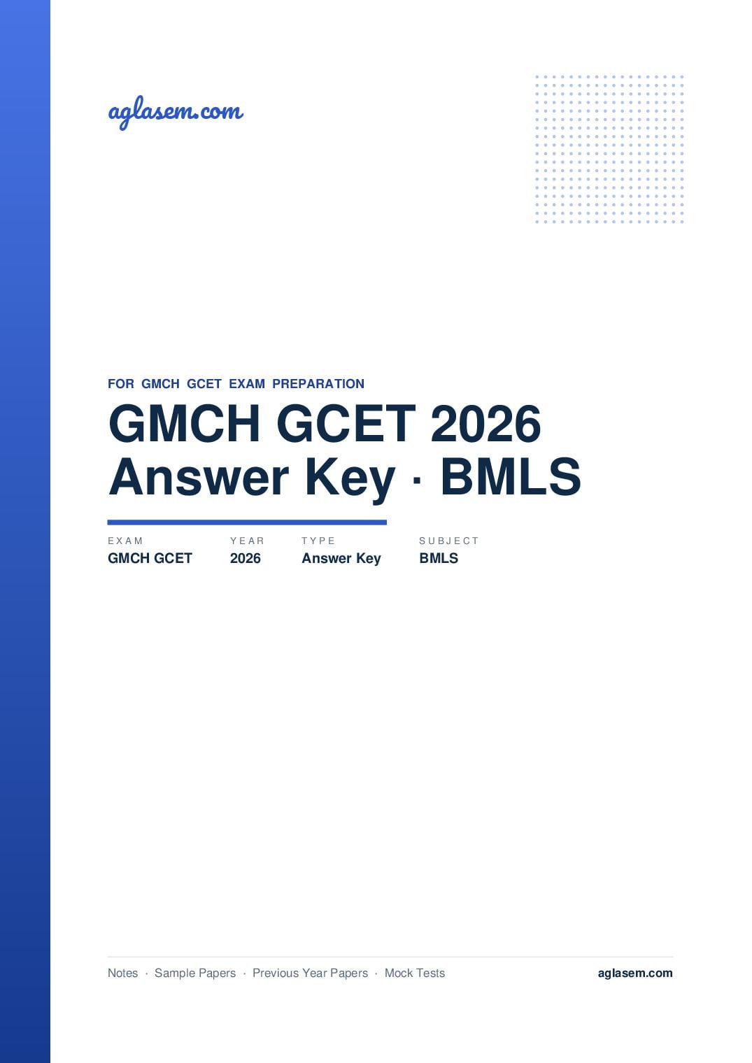 GMCH GCET 2026 Answer Key BMLS - Page 1 of 4