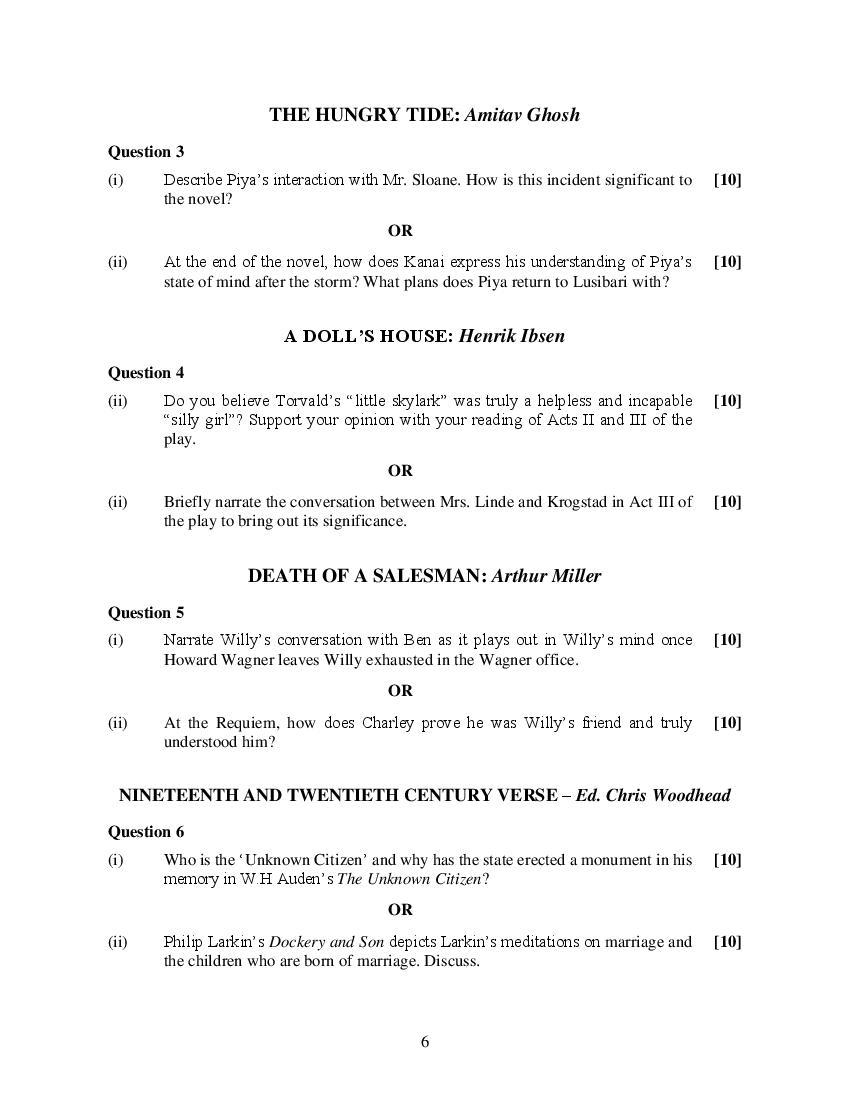 ISC Class 12 Sample Paper 2022 - English Elective Specimen Question Paper