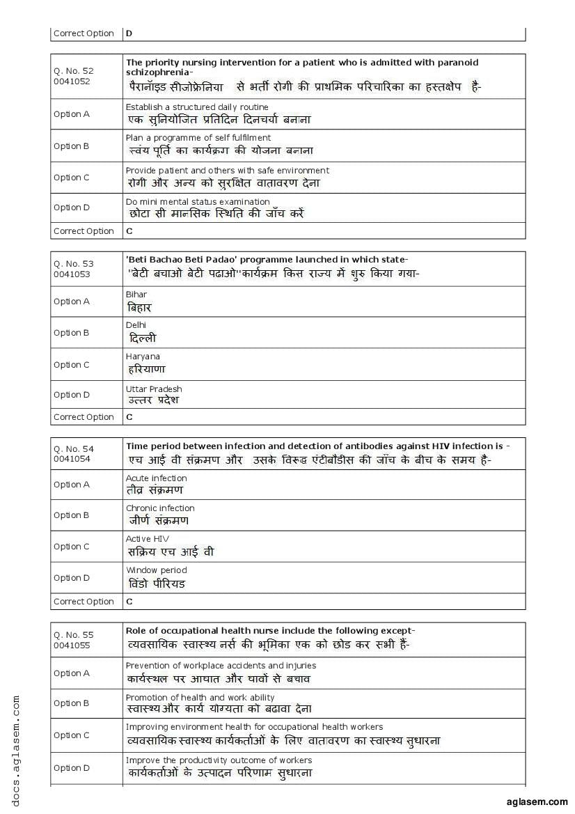 RUHS Post Basic B.Sc Nursing 2018 Question Paper PDF with Answers
