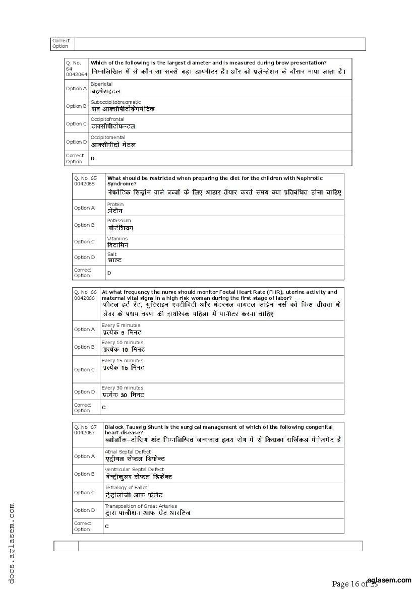 RUHS Post Basic B.Sc Nursing 2019 Question Paper PDF with Answers