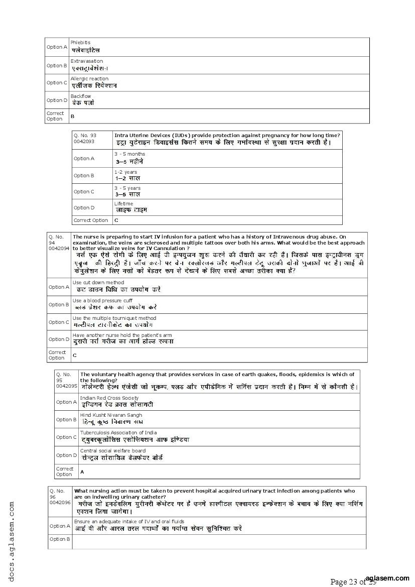 RUHS Post Basic B.Sc Nursing 2019 Question Paper PDF with Answers