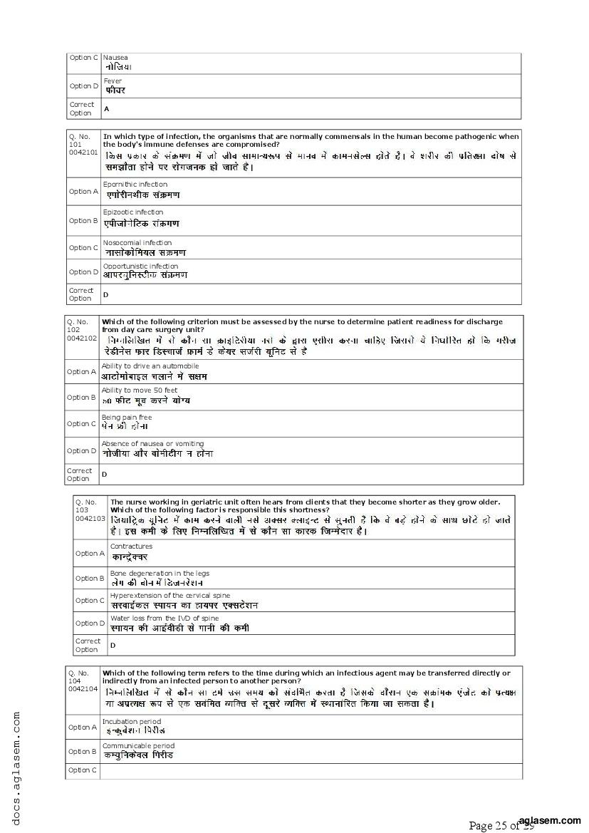 RUHS Post Basic B.Sc Nursing 2019 Question Paper PDF with Answers