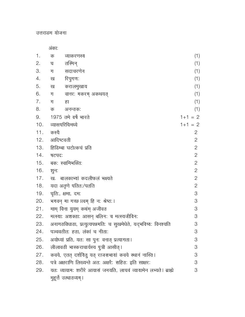 nios sanskrit assignment answers class 10