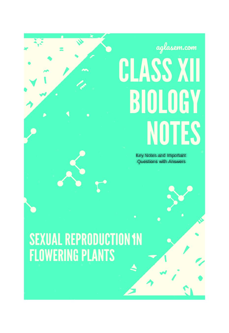 Class 12 Biology Notes for Sexual Reproduction in Flowering Plants - Page 1