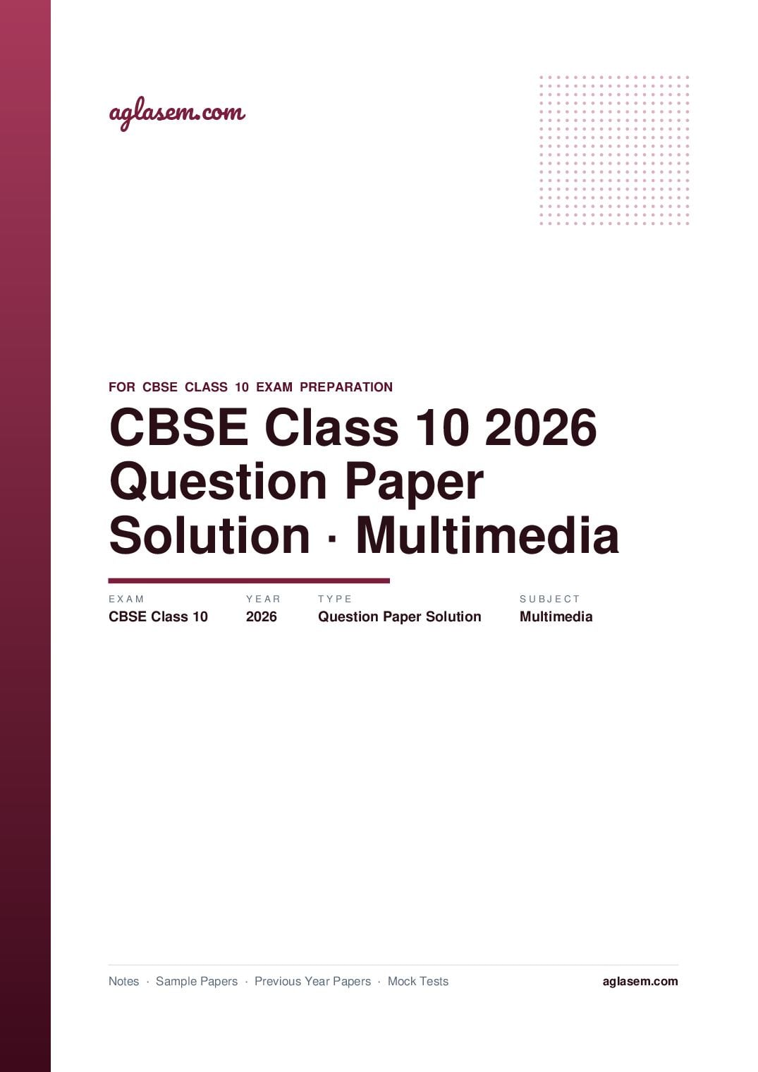 CBSE Class 10 Question Paper 2026 Solution Multimedia - Page 1 of 7