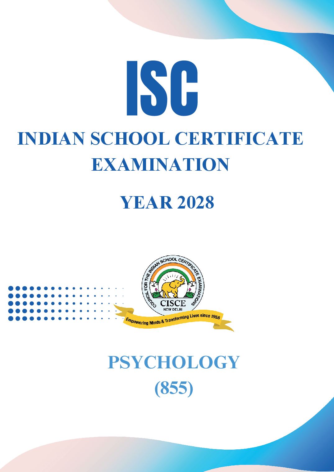 ISC Class 11 Syllabus 2028 Psychology - Page 1 of 7