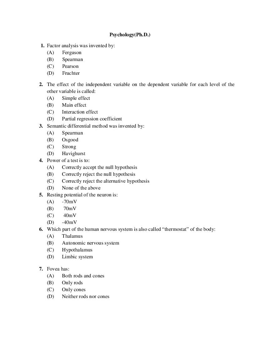 PU M.Phil./Ph.D. 2019 Question Paper PDF (6 Faculty Papers + Key)
