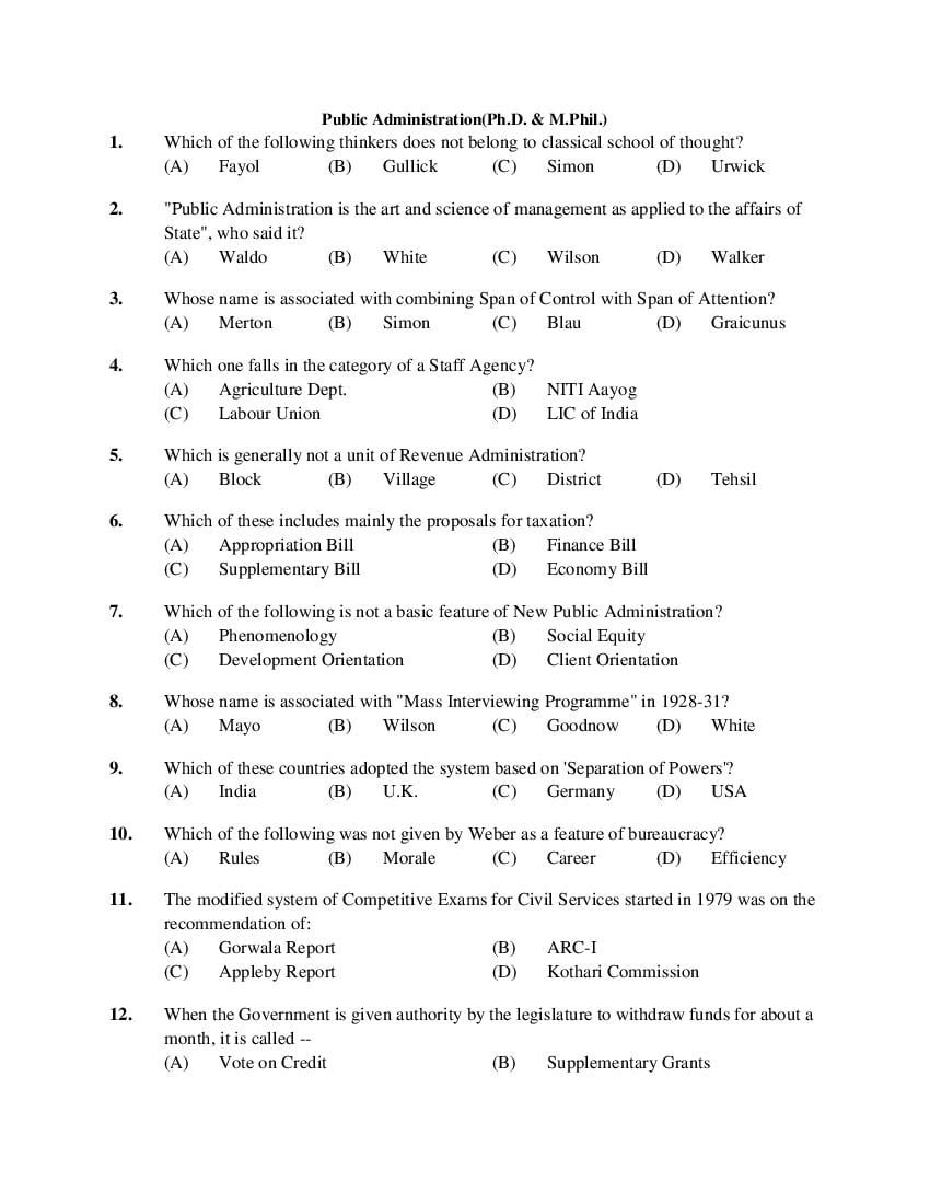 PU M.Phil./Ph.D. 2019 Question Paper PDF (6 Faculty Papers + Key)