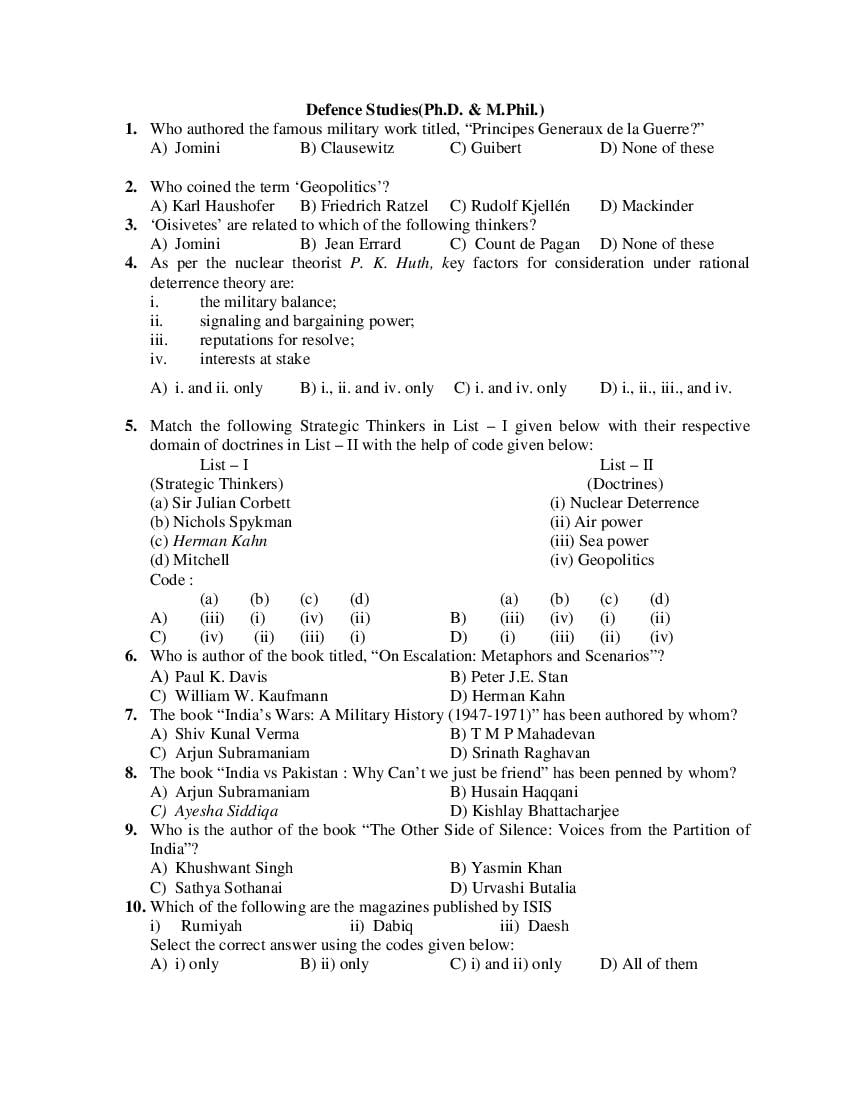 PU M.Phil./Ph.D. 2019 Question Paper PDF (6 Faculty Papers + Key)