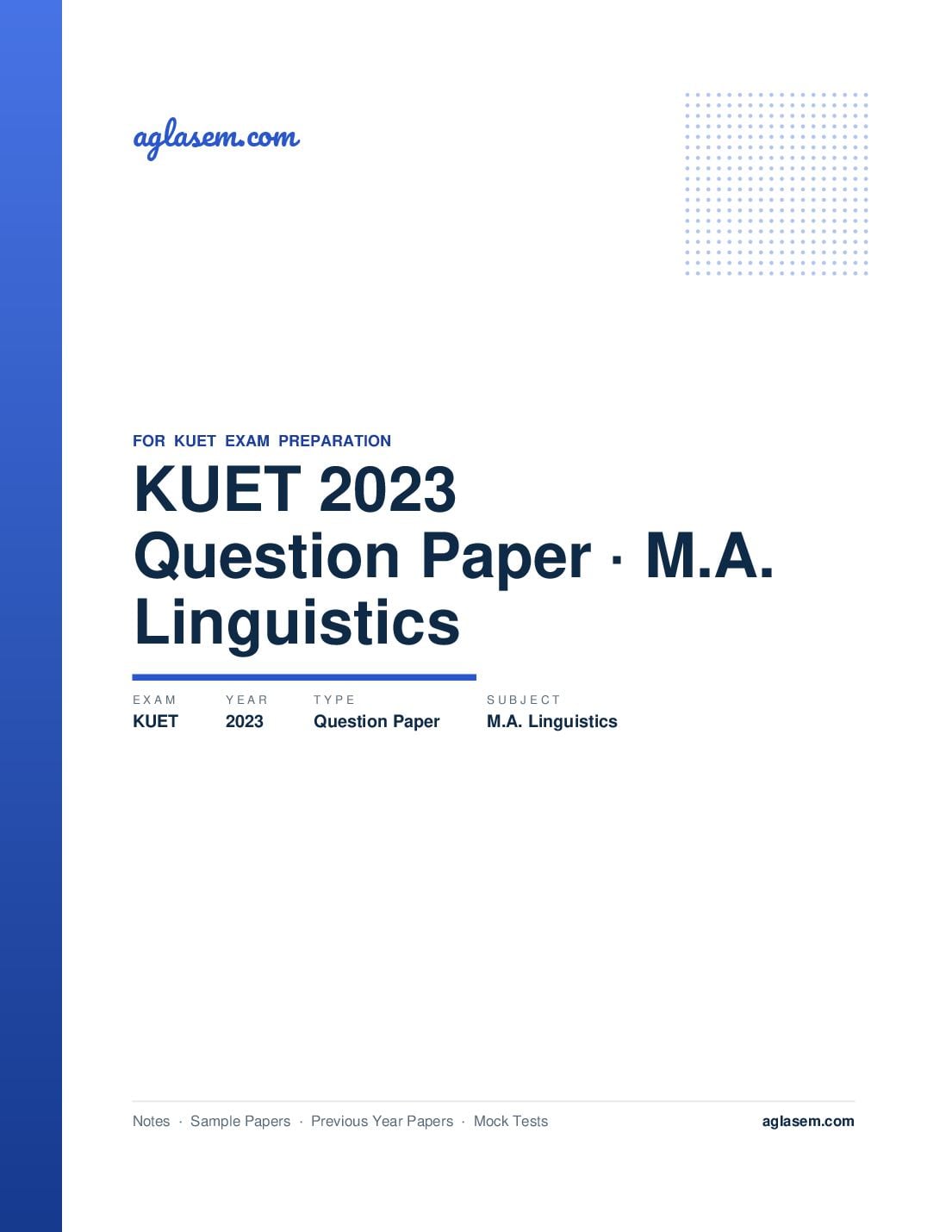 KUET 2023 Question Paper M.A. Linguistics - Page 1 of 9
