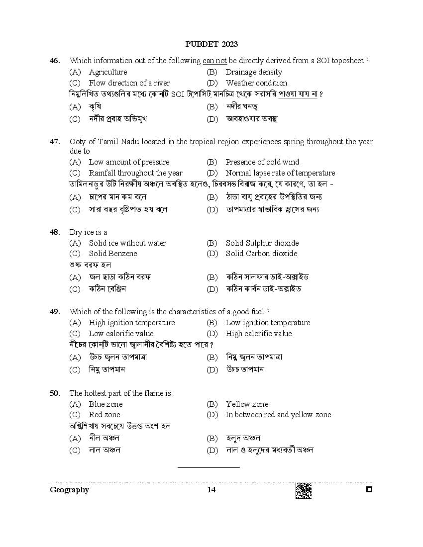 PUBDET 2023 Question Paper PDF (Papers I to X)