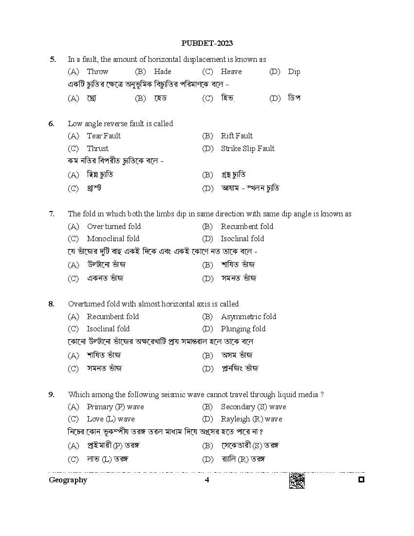 PUBDET 2023 Question Paper PDF (Papers I to X)