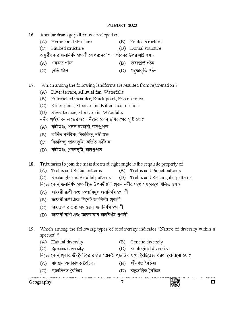 PUBDET 2023 Question Paper PDF (Papers I to X)