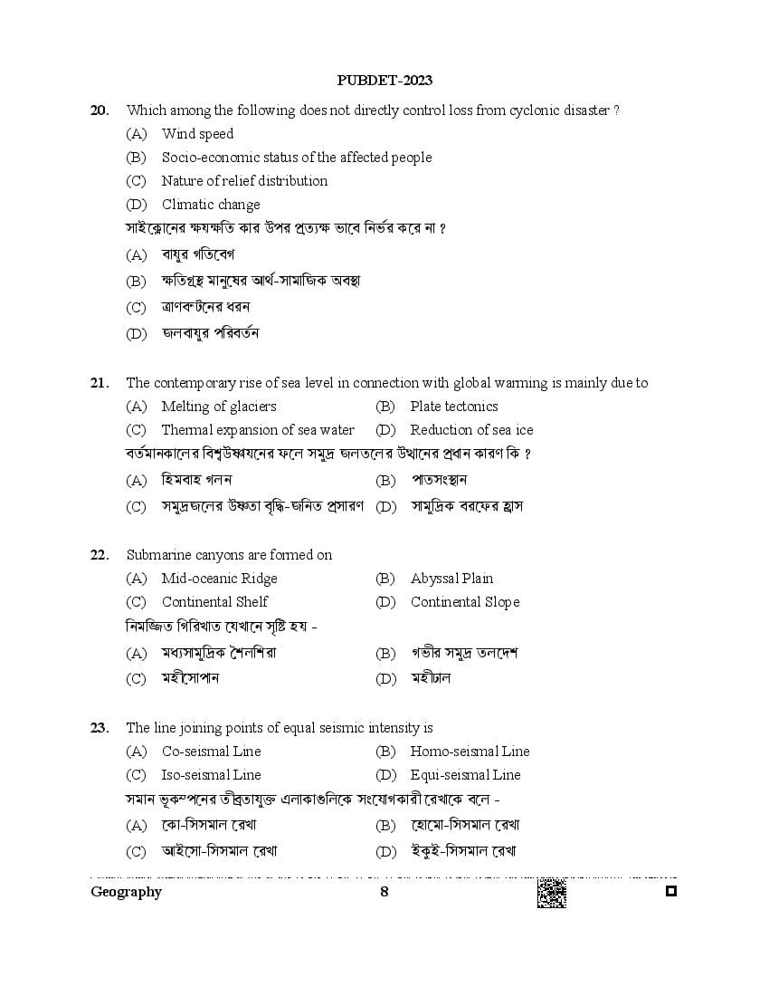 PUBDET 2023 Question Paper PDF (Papers I to X)