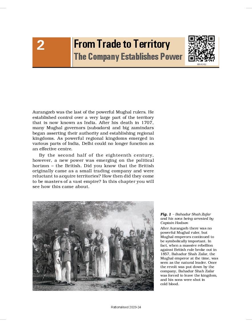 NCERT Book Class 8 Social Science (History) Chapter 2 From Trade to Territory The Company Establishes Power - Page 1