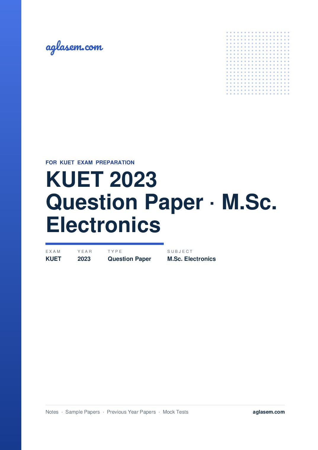 KUET 2023 Question Paper M.Sc. Electronics - Page 1 of 9
