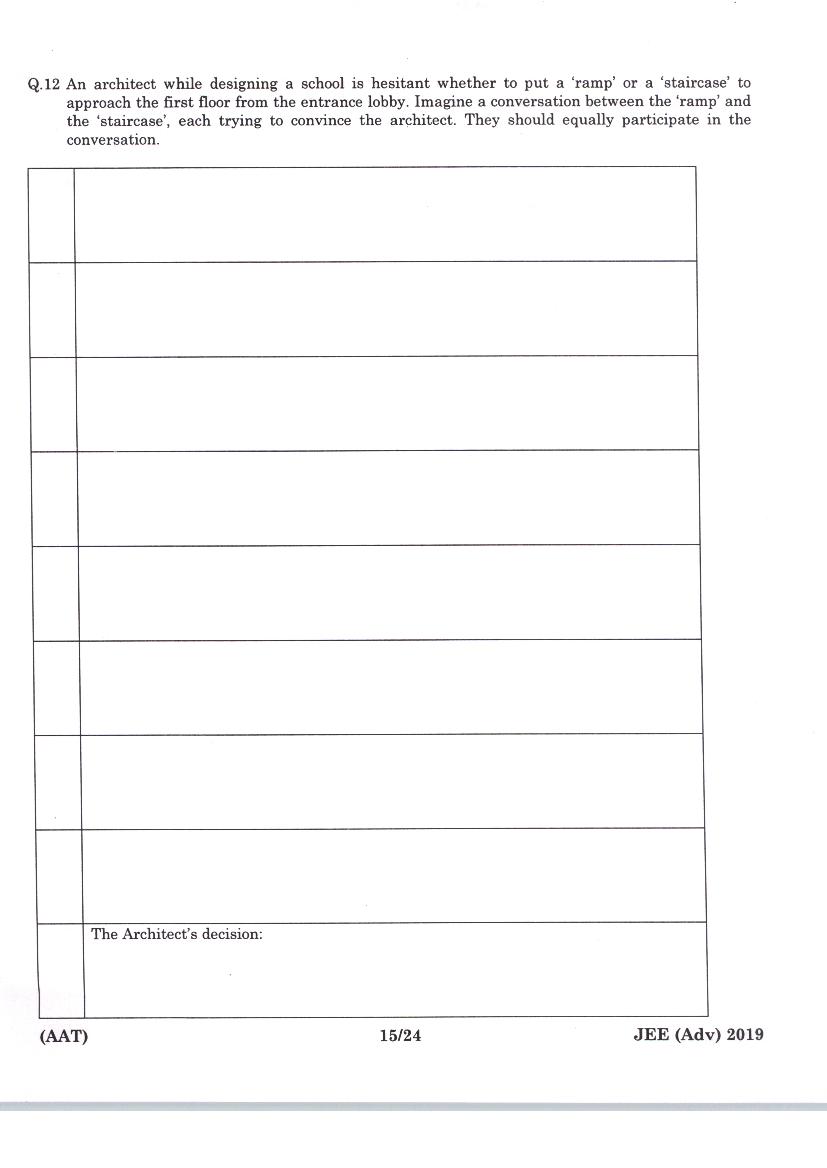 JEE Advanced AAT 2019 Question Paper PDF (Free Download)