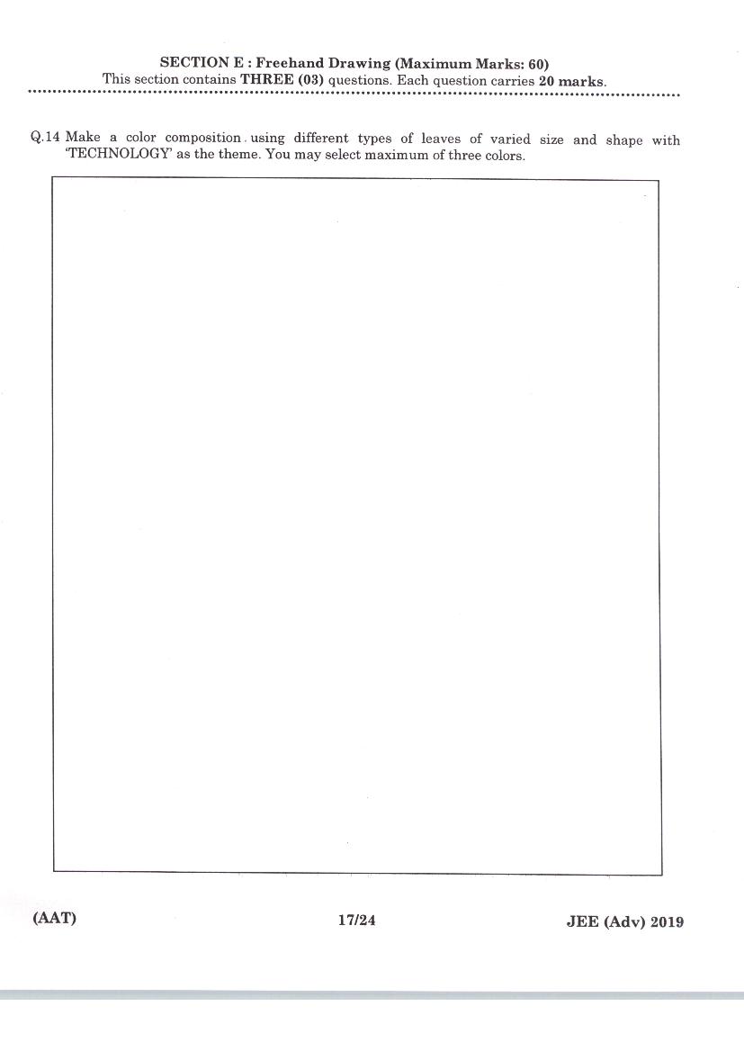 JEE Advanced AAT 2019 Question Paper PDF (Free Download)