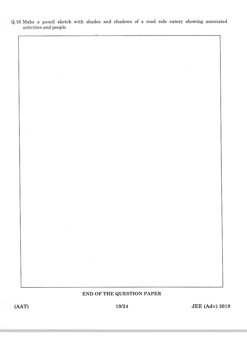 JEE Advanced AAT 2019 Question Paper PDF (Free Download)