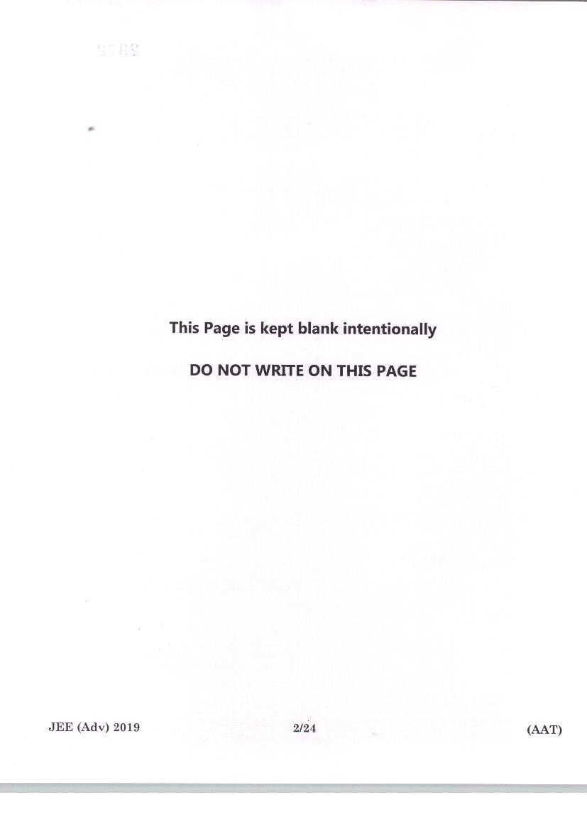 JEE Advanced AAT 2019 Question Paper PDF (Free Download)