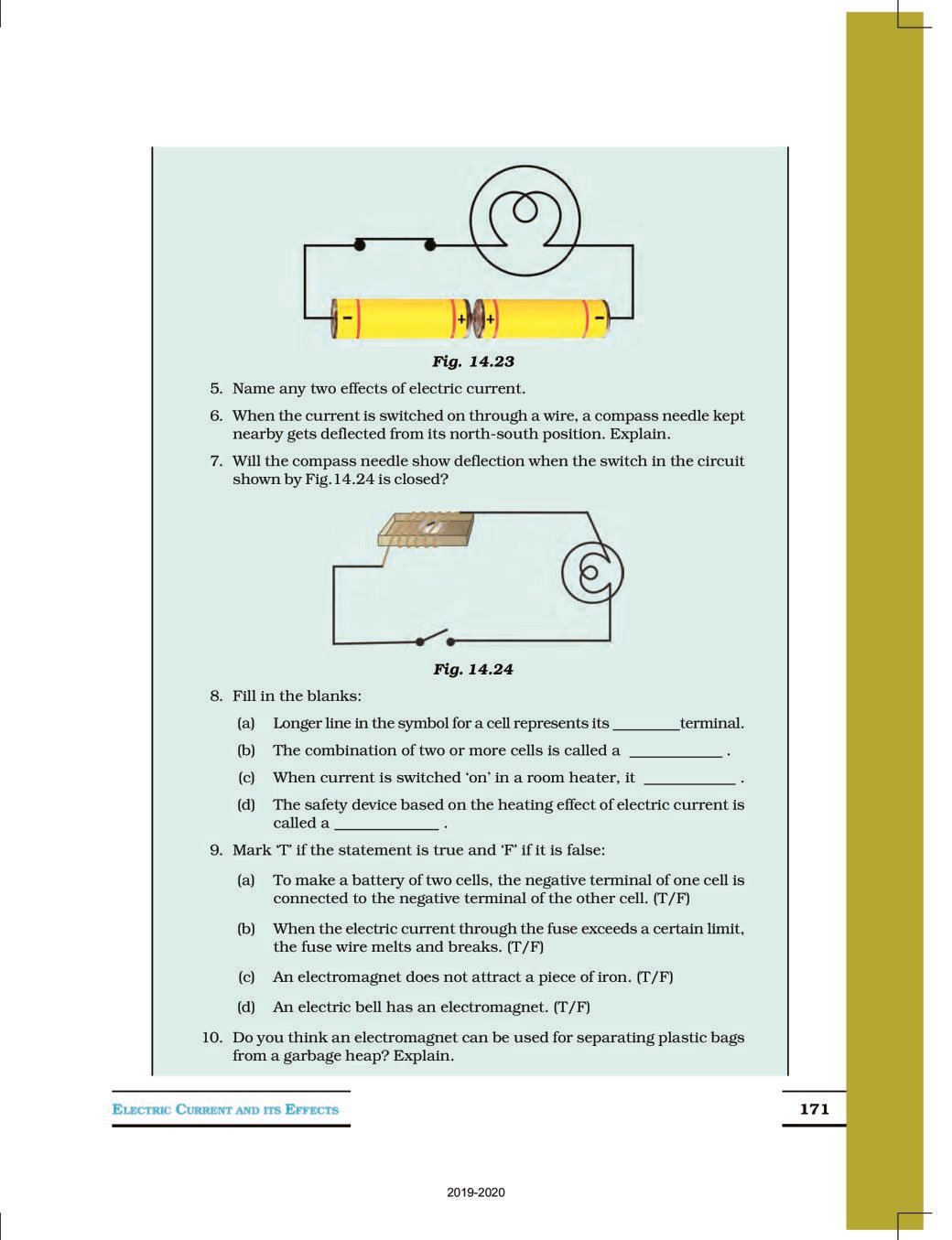 NCERT Book Class 7 Science Chapter 14 Electric Current And Its Effects