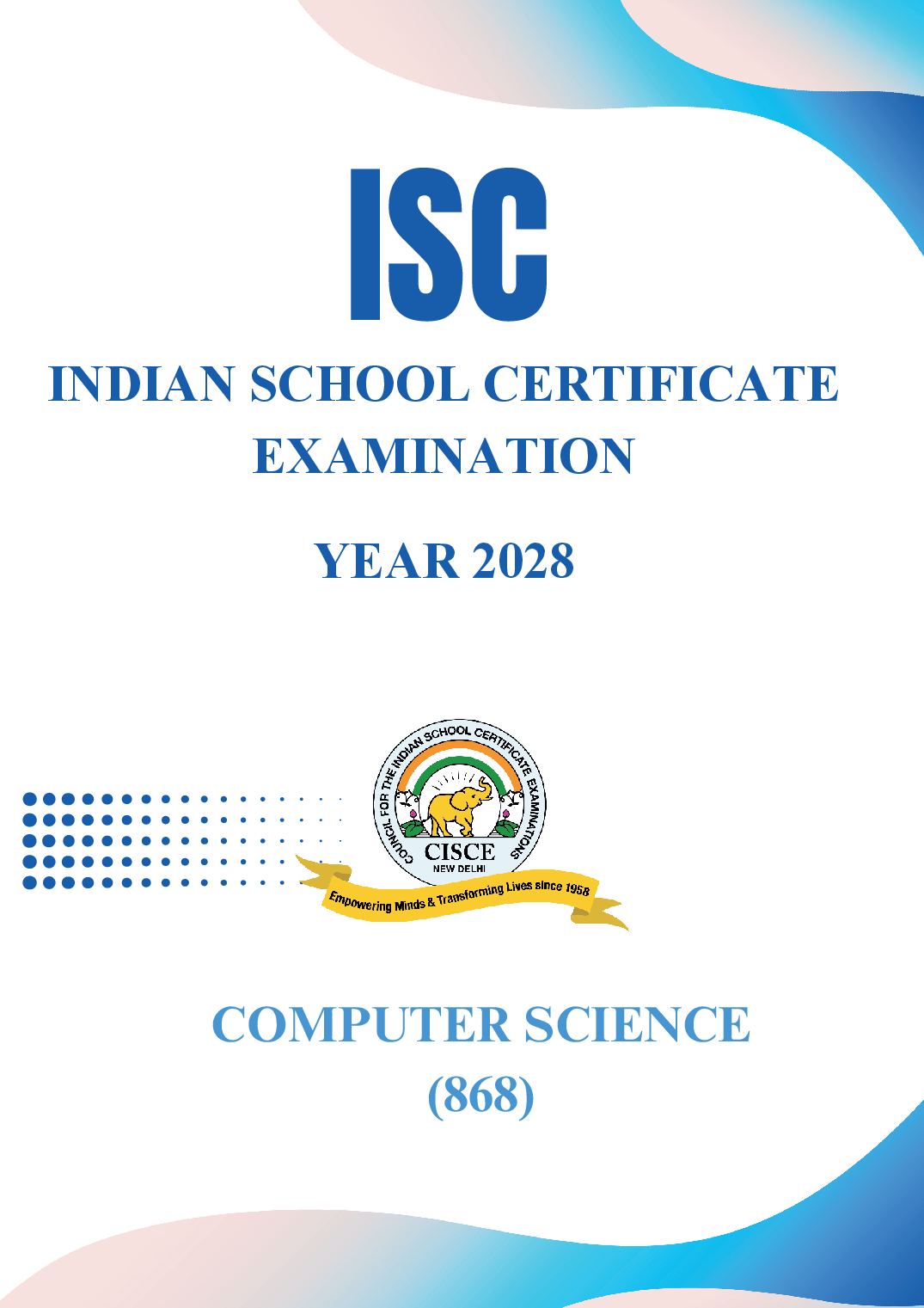 ISC Class 11 Syllabus 2028 Computer Science - Page 1 of 11