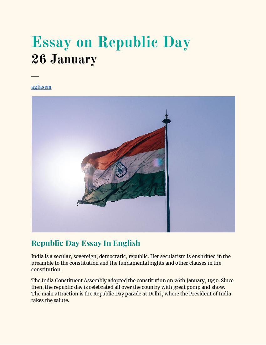 Essay On Republic Day In English - Page 1