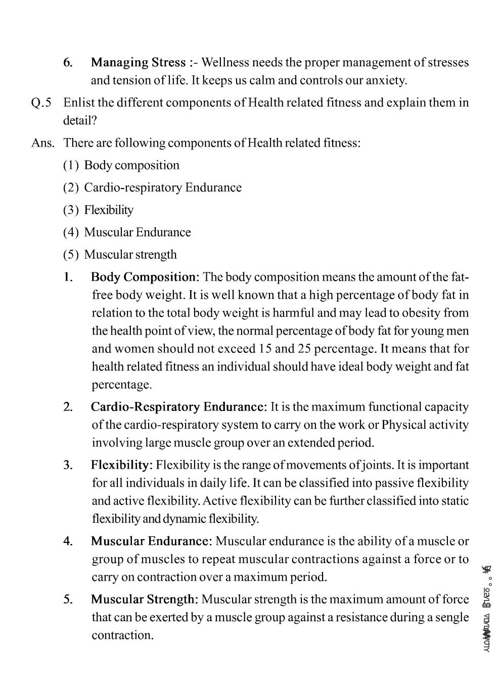 Class 11 Physical Education Notes For Physical Fitness Wellness And 
