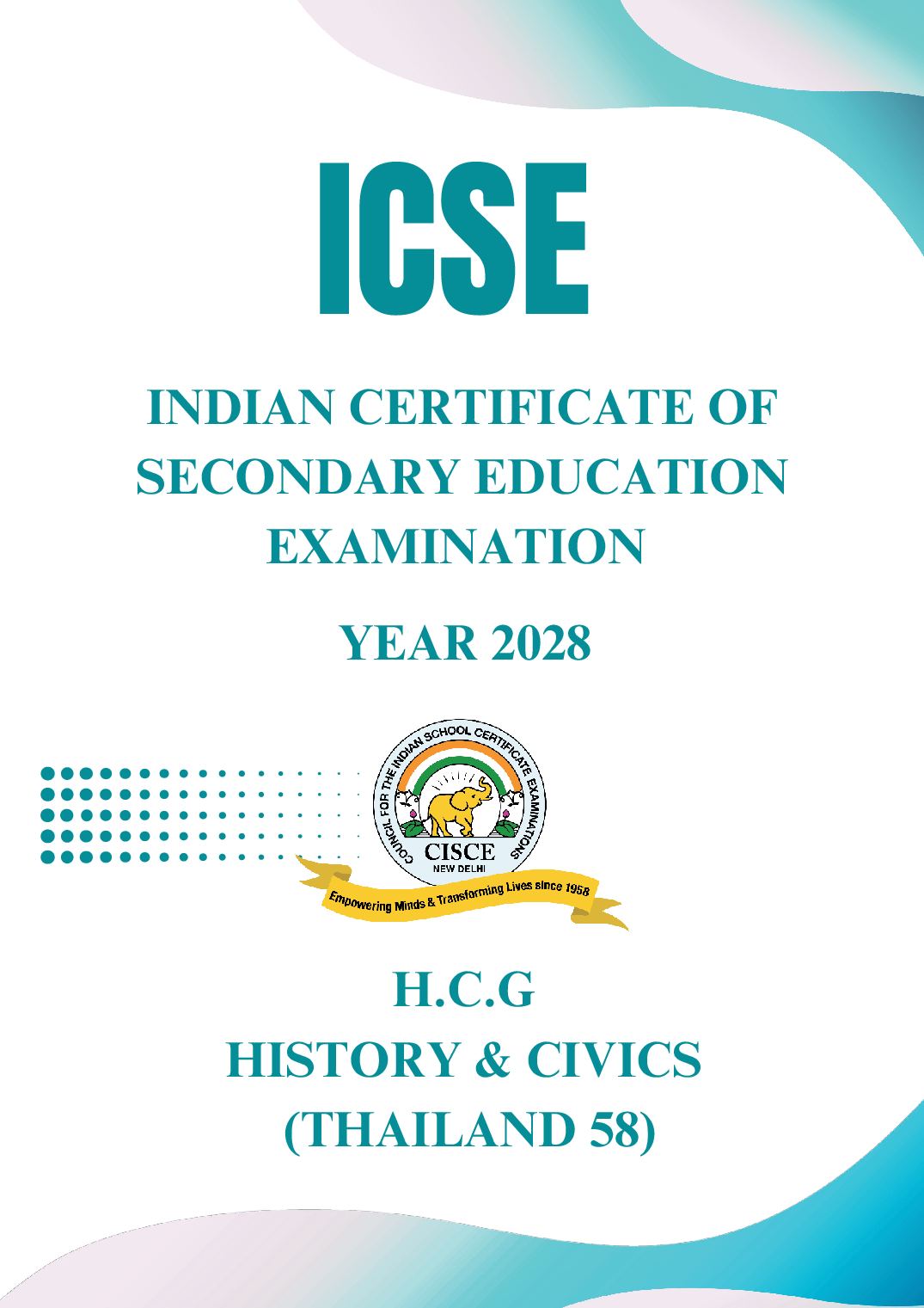 ICSE Class 9 Syllabus 2028 History and Civics (Thailand) - Page 1 of 6
