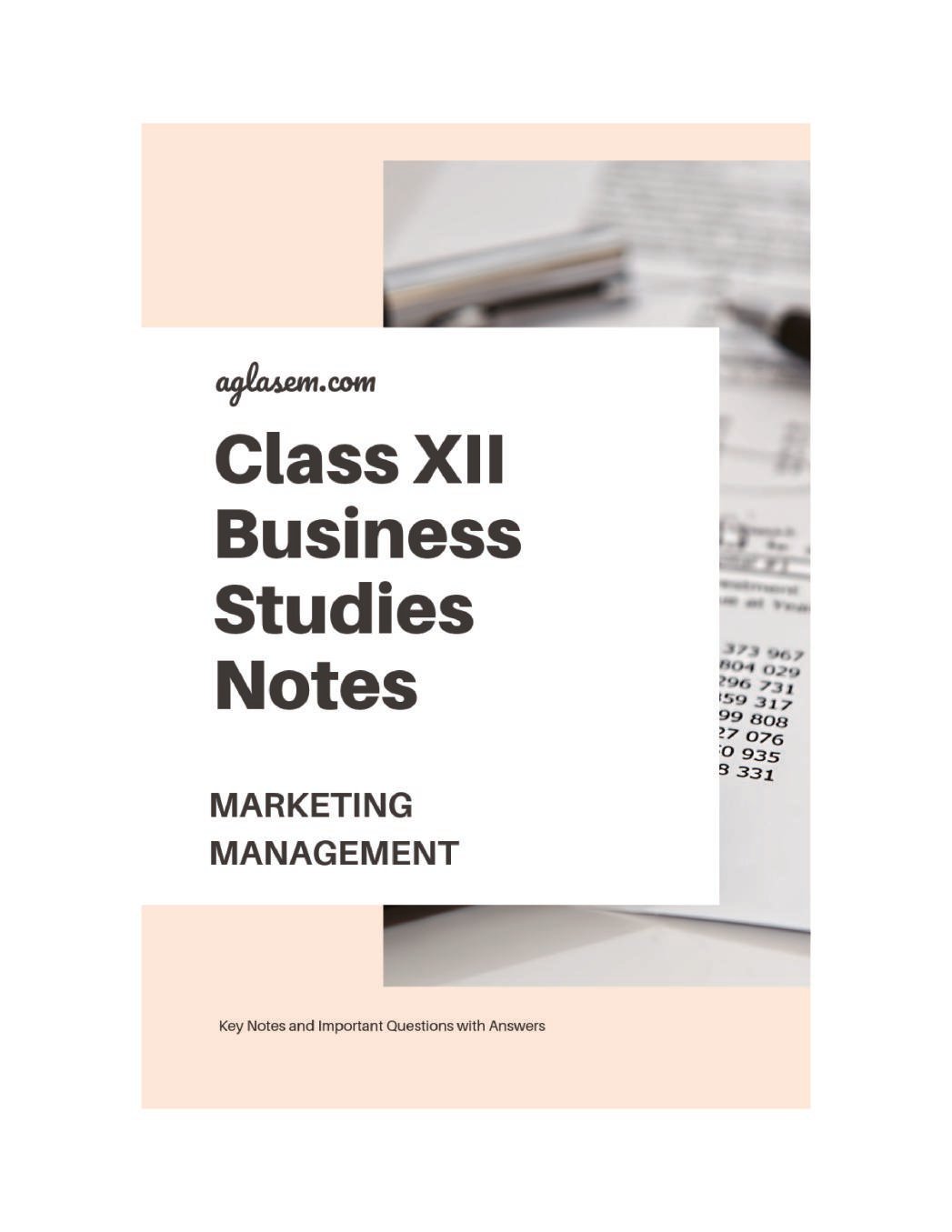 Class 12 Business Studies Notes for Marketing Management - Page 1