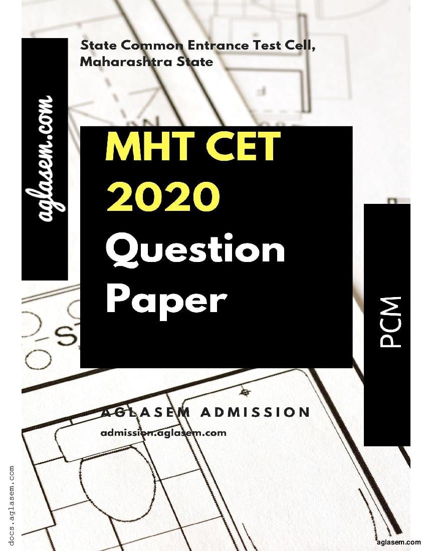 MHT CET 2020 Question Paper PCM Oct 15 Shift 2 with Answers - Page 1